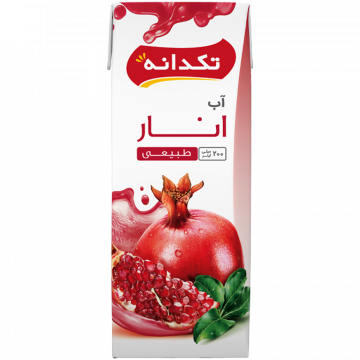 آب انار قرمز تکدانه 200 میلی لیتری
